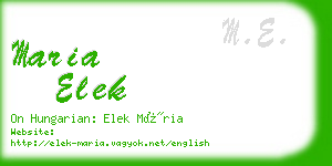 maria elek business card